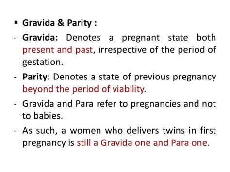 gravida and parity|The Obstetric History .